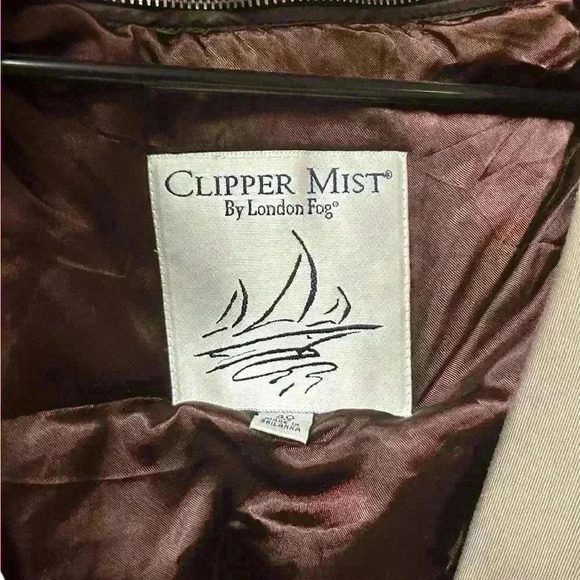 London Fog Vtg Clipper Mist All Weather Trench Coat Removable Fur Lined 40R - Picture 6 of 10